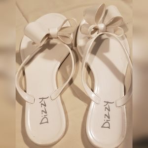 White bow sandals
